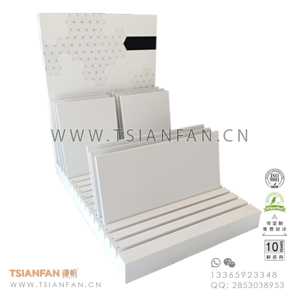 白色铁线-石英石弧形展示架